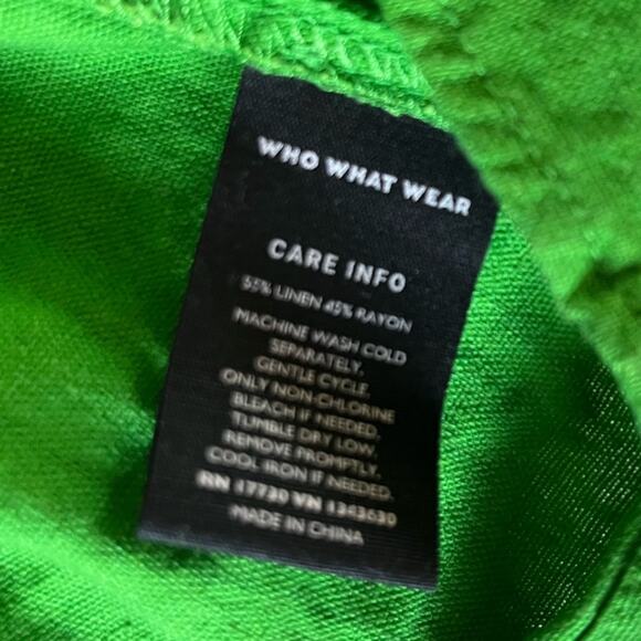 Who What Wear Green peplum linen blend Tank Top Size x-large - Picture 6 of 7